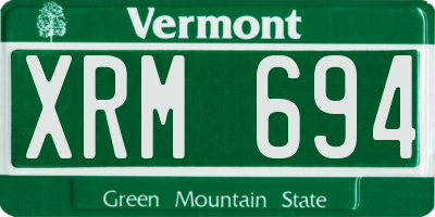 VT license plate XRM694