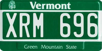 VT license plate XRM696