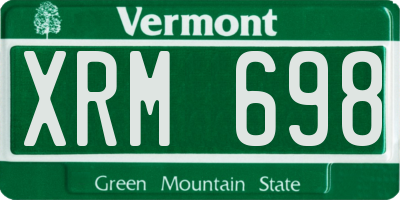 VT license plate XRM698