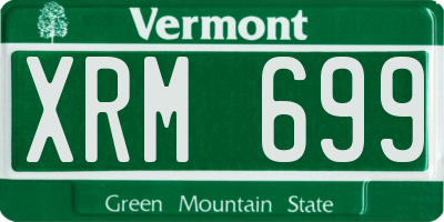 VT license plate XRM699