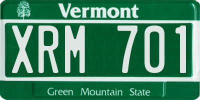 VT license plate XRM701