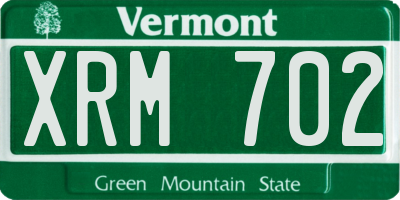 VT license plate XRM702