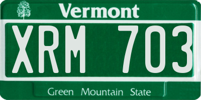 VT license plate XRM703