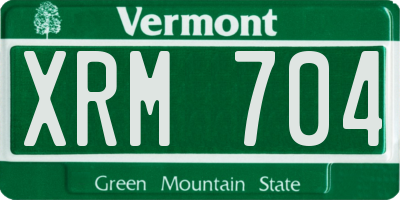 VT license plate XRM704