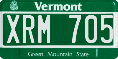 VT license plate XRM705