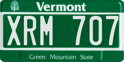 VT license plate XRM707