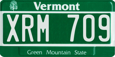 VT license plate XRM709