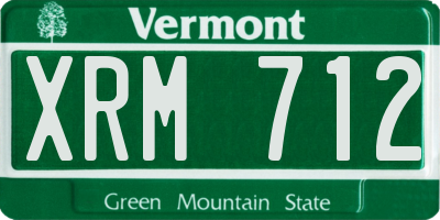VT license plate XRM712