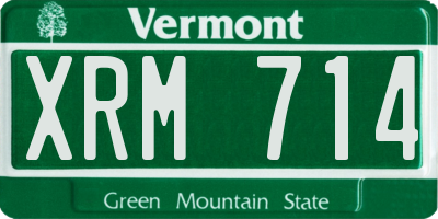 VT license plate XRM714