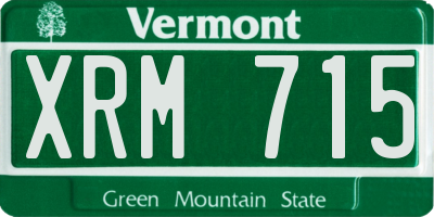 VT license plate XRM715
