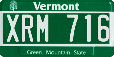 VT license plate XRM716