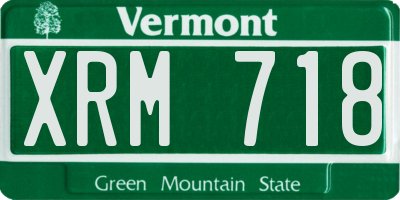 VT license plate XRM718