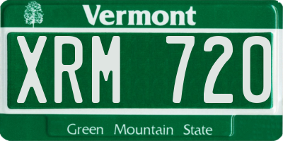 VT license plate XRM720