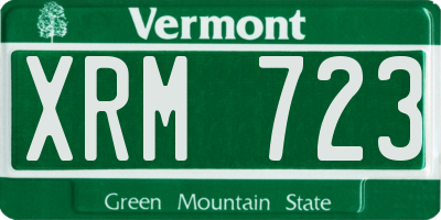 VT license plate XRM723