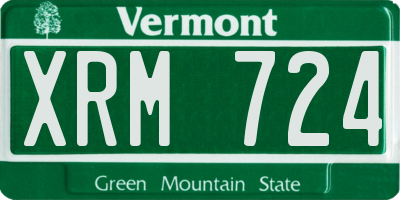 VT license plate XRM724