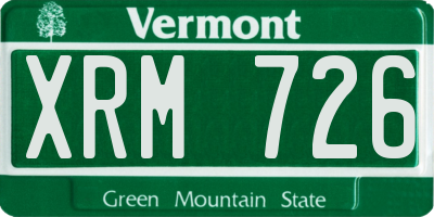 VT license plate XRM726