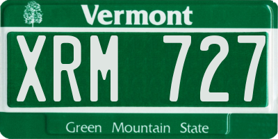 VT license plate XRM727