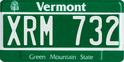 VT license plate XRM732