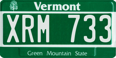VT license plate XRM733