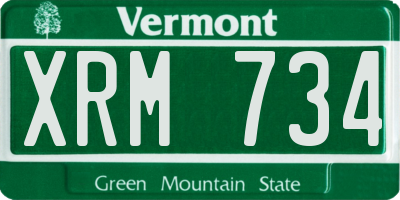 VT license plate XRM734