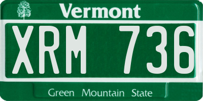 VT license plate XRM736