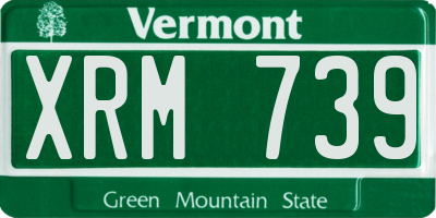 VT license plate XRM739