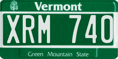 VT license plate XRM740