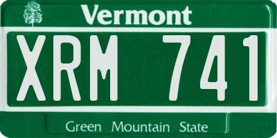 VT license plate XRM741