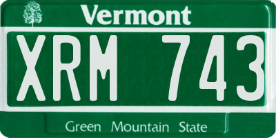 VT license plate XRM743