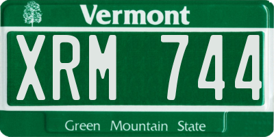 VT license plate XRM744