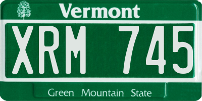 VT license plate XRM745