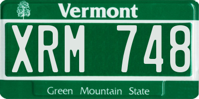 VT license plate XRM748