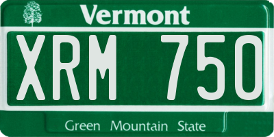 VT license plate XRM750