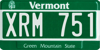 VT license plate XRM751