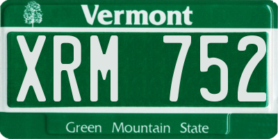 VT license plate XRM752