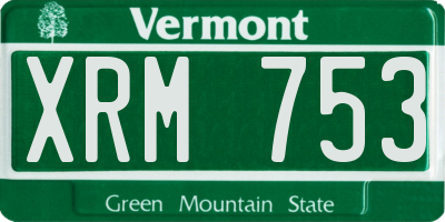 VT license plate XRM753