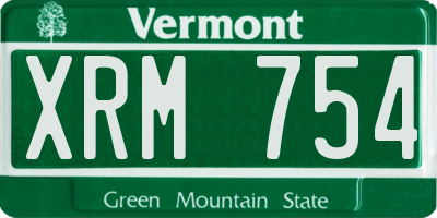 VT license plate XRM754