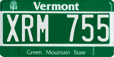 VT license plate XRM755