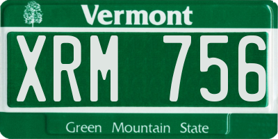 VT license plate XRM756
