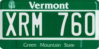 VT license plate XRM760