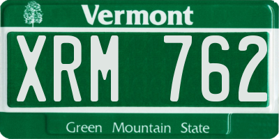 VT license plate XRM762