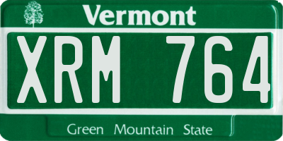 VT license plate XRM764