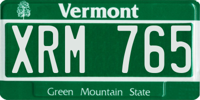 VT license plate XRM765