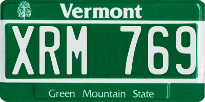 VT license plate XRM769