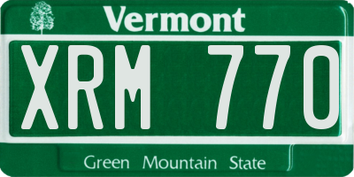 VT license plate XRM770