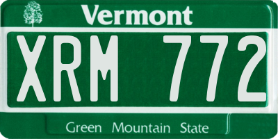 VT license plate XRM772