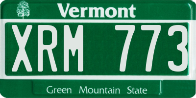 VT license plate XRM773