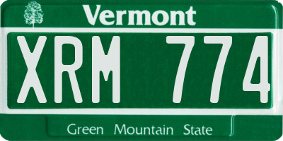 VT license plate XRM774