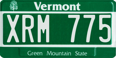 VT license plate XRM775