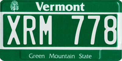VT license plate XRM778
